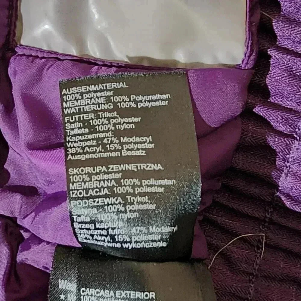 BURTON Dryride Women's Size Small Snow Ski Jacket Faux Fur Hood Purple Lined! - Picture 8 of 11